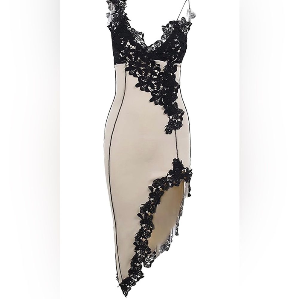 Deep v lace dress